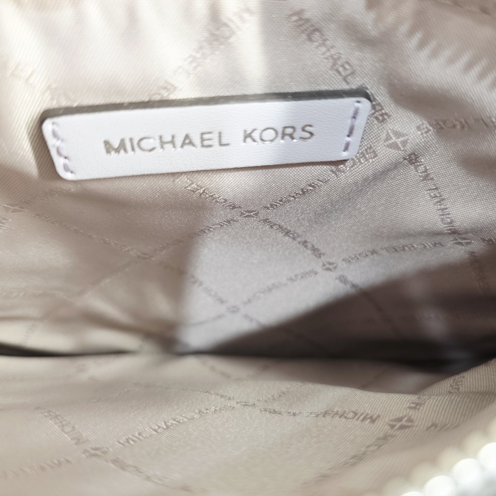 MICHAEL KORS MAPLE STUD OPTIC LAVANDER LEATHER MEDIUM SATCHEL BAG - Picture 10 of 10